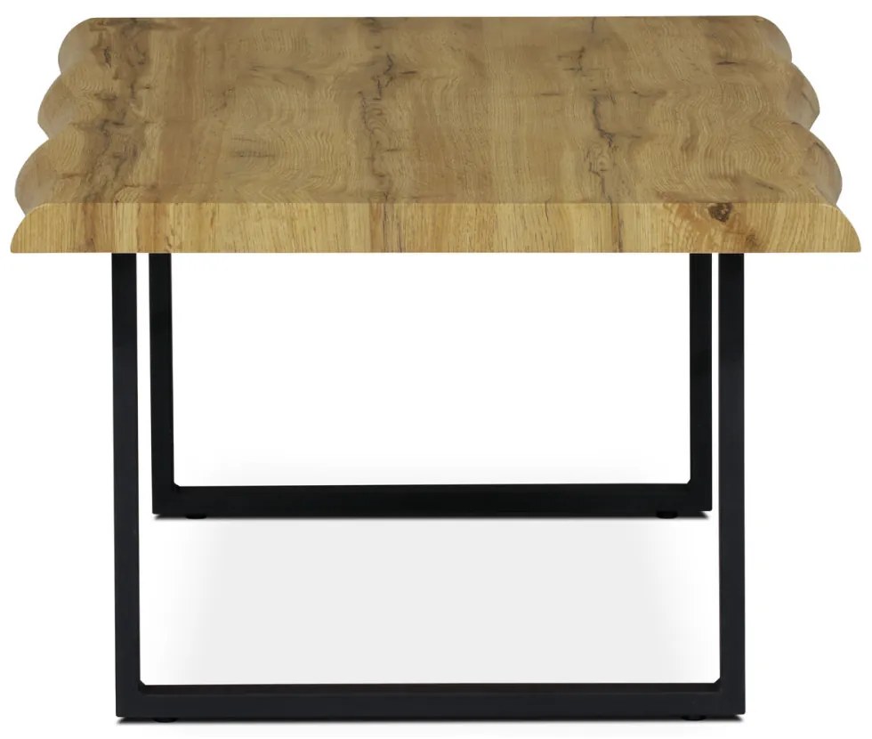 Măsuță De Cafea Culoare Stejar, Picioare De Metal Negre. Dimensiune:110x70x45 cm