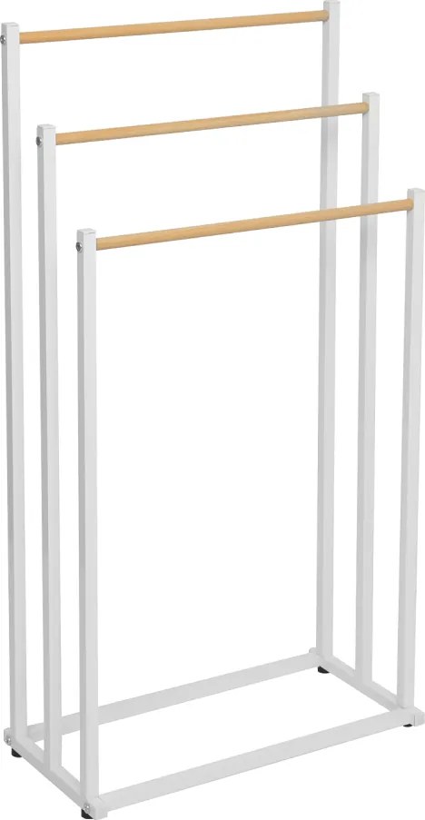 Törölközőtartó állvány, fehér, 44x21,5x86 cm