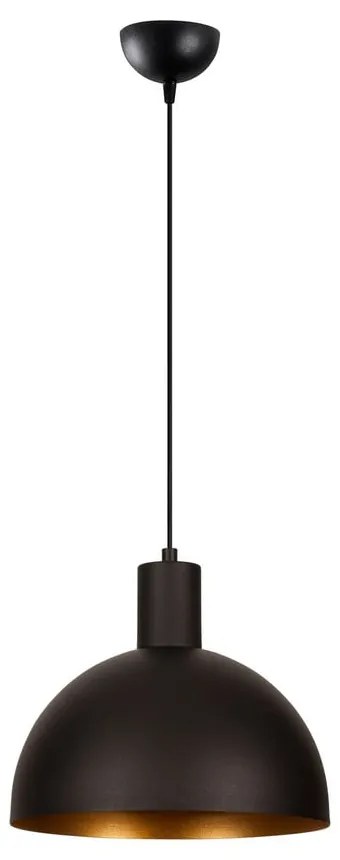 Fekete-aranyszínű függőlámpa fém búrával ø 30 cm Sivani – Opviq lights