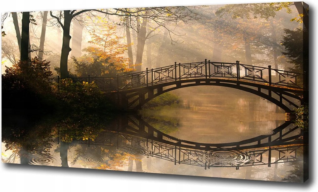 Vászonkép Régi híd ősszel 100x70cm