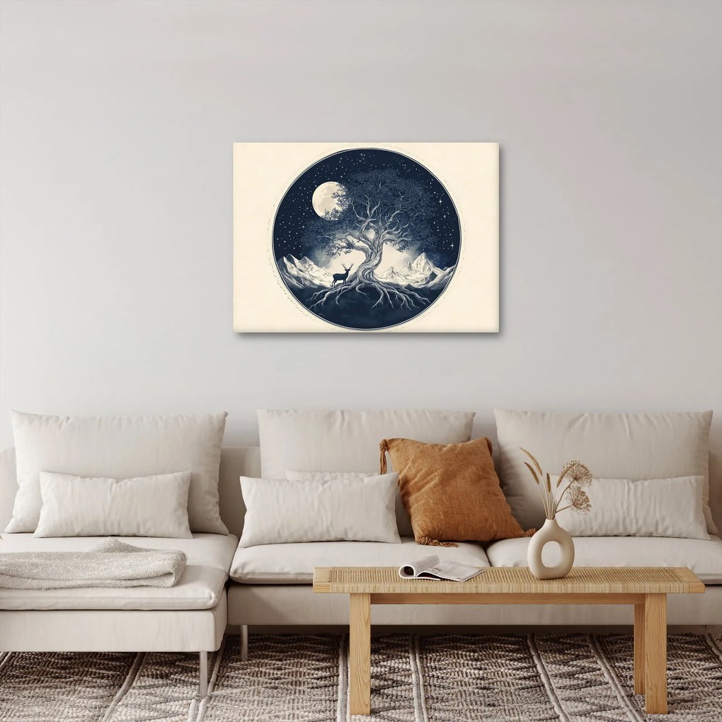Kép – Mágikus fa szarvassal I. (70x50 cm)