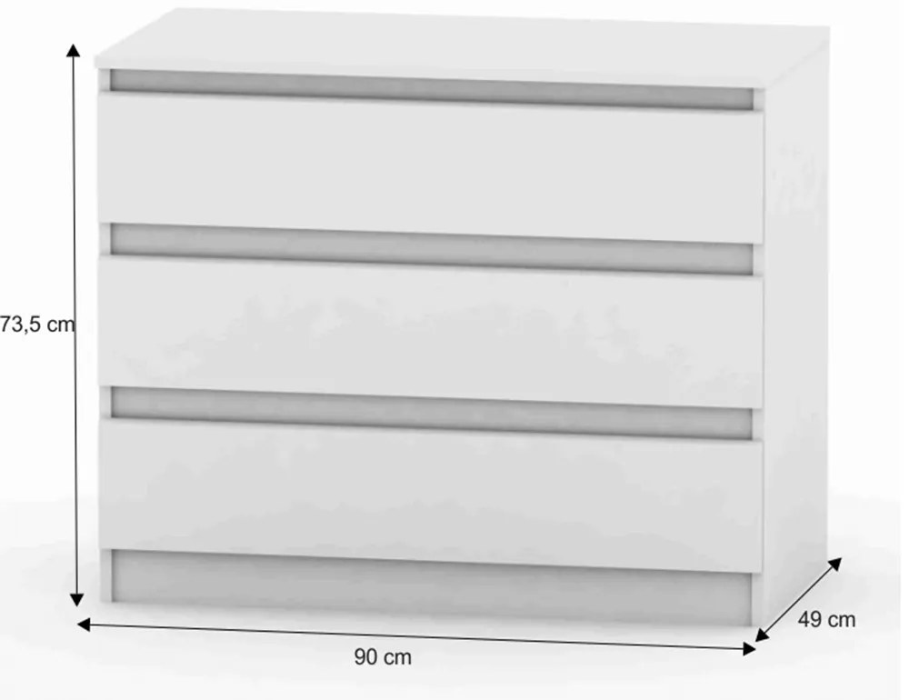 HANY NEW 003 komód, fehér