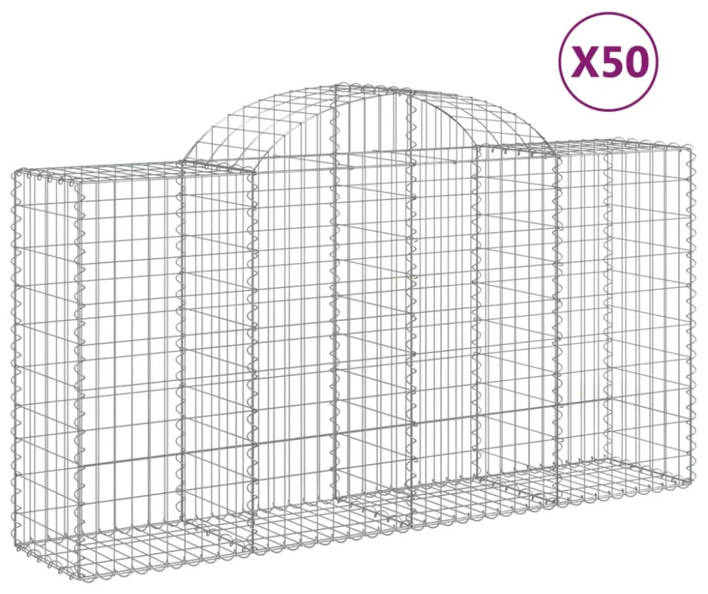 50 db íves horganyzott vas gabion kosár 200x50x100/120 cm