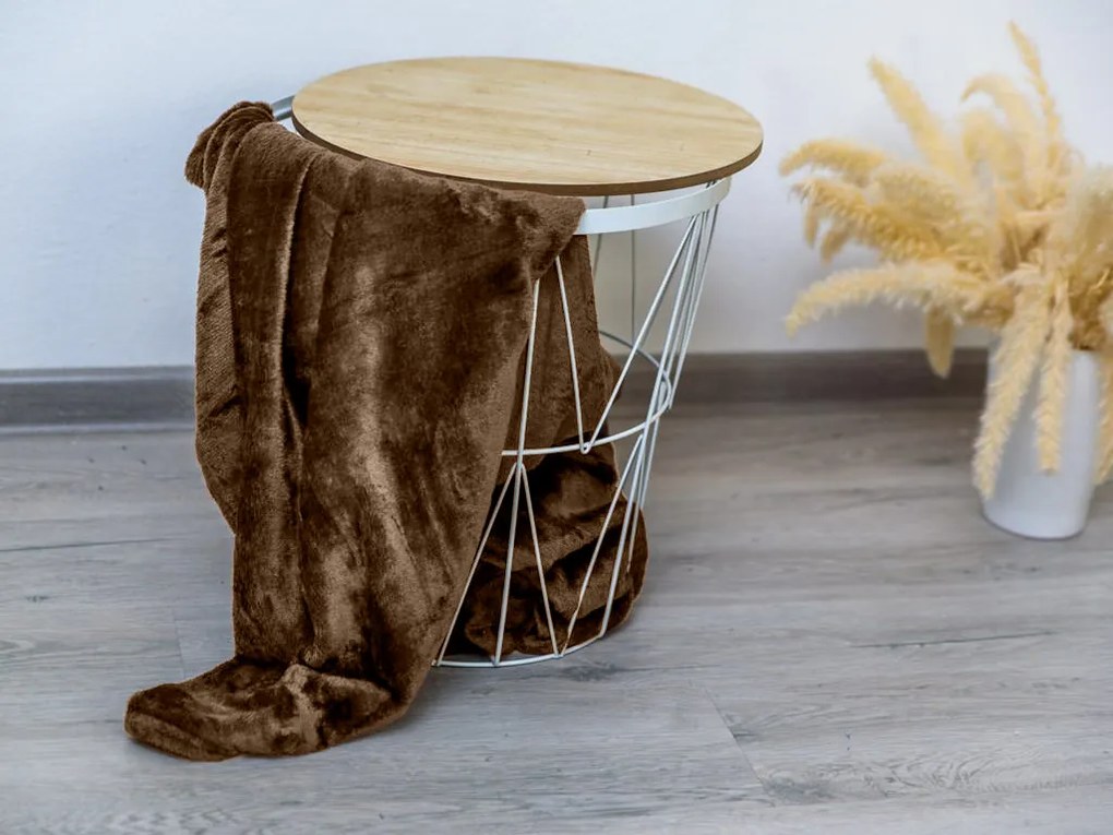 VIOLET 2db sötétbarna mikroplüss takaró 150x200 cm