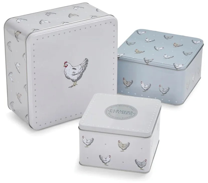 Süteménytartó acél doboz szett 3 db-os Farmers Kitchen – Cooksmart ®