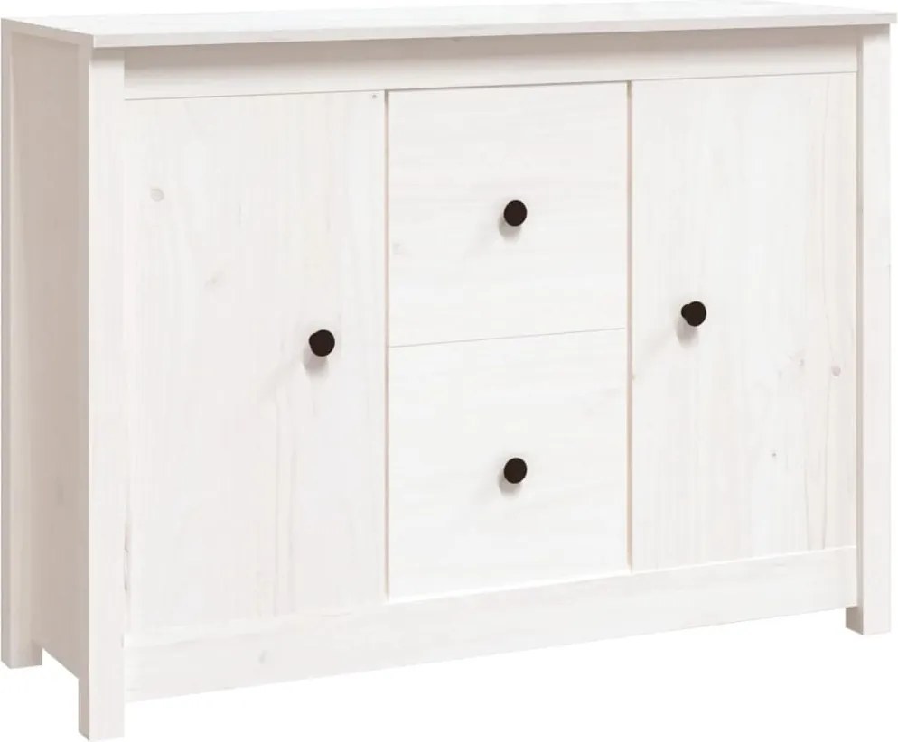 vidaXL fehér tömör fenyőfa tálalószekrény 100 x 35 x 74 cm