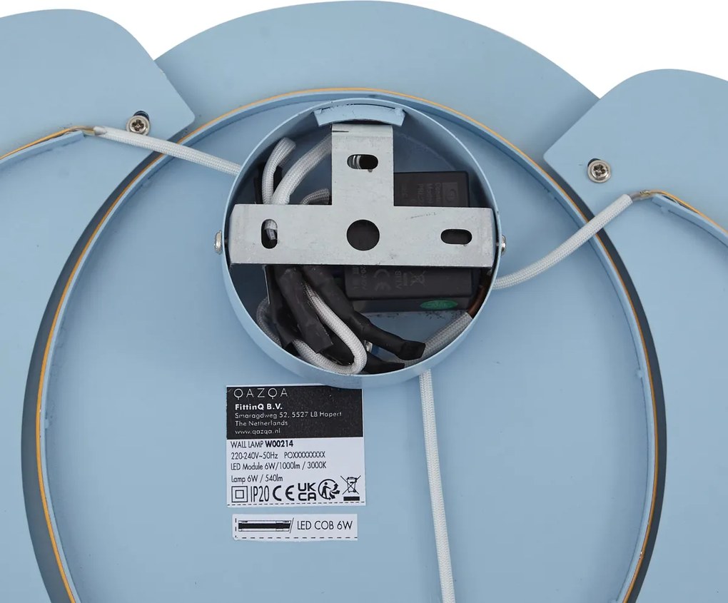 Gyerekszoba fali lámpa kék LED-del, 3 fokozatban dimmelhető - Ellie az Elefánt