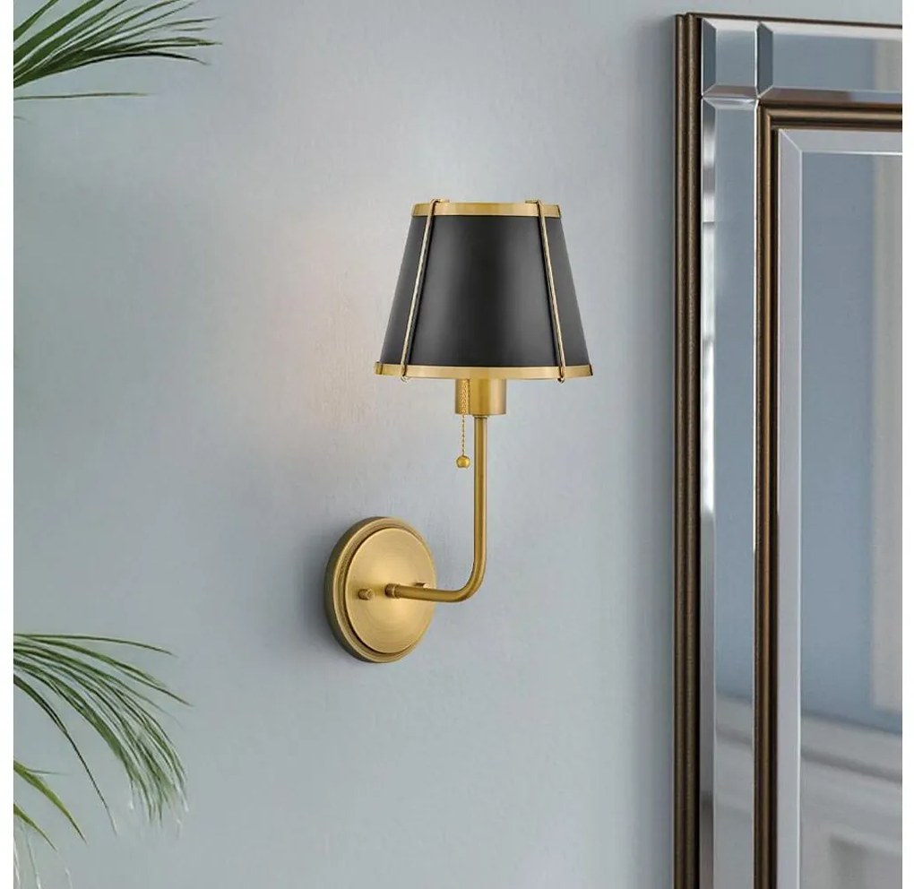 Hinkley HK-CLARKE1-BR-BK - Fali lámpa CLARKE 1xE27/40W/230V réz/fekete