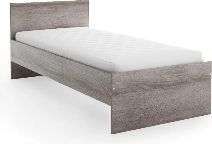 Ágy ELISA 90 x 200 cm, szarvasgomba tölgy Ágyrács: Lamellás ágyrács, Matrac: Coco Maxi 20 cm matrac