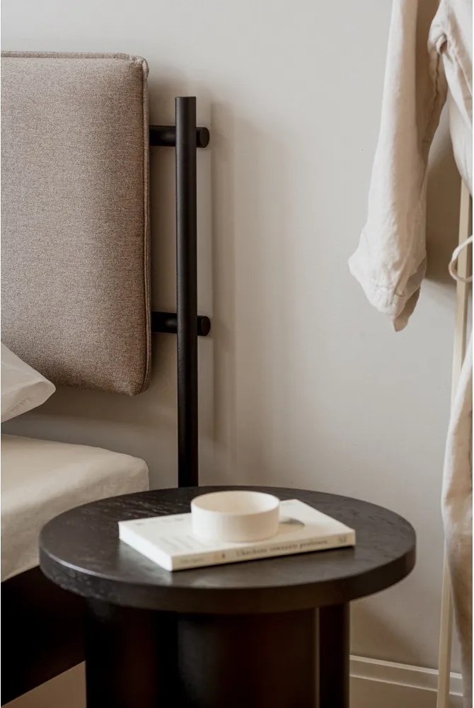 Fekete acél kárpitozott franciaágy ágyráccsal 180x200 cm Eton Basic – noo.ma