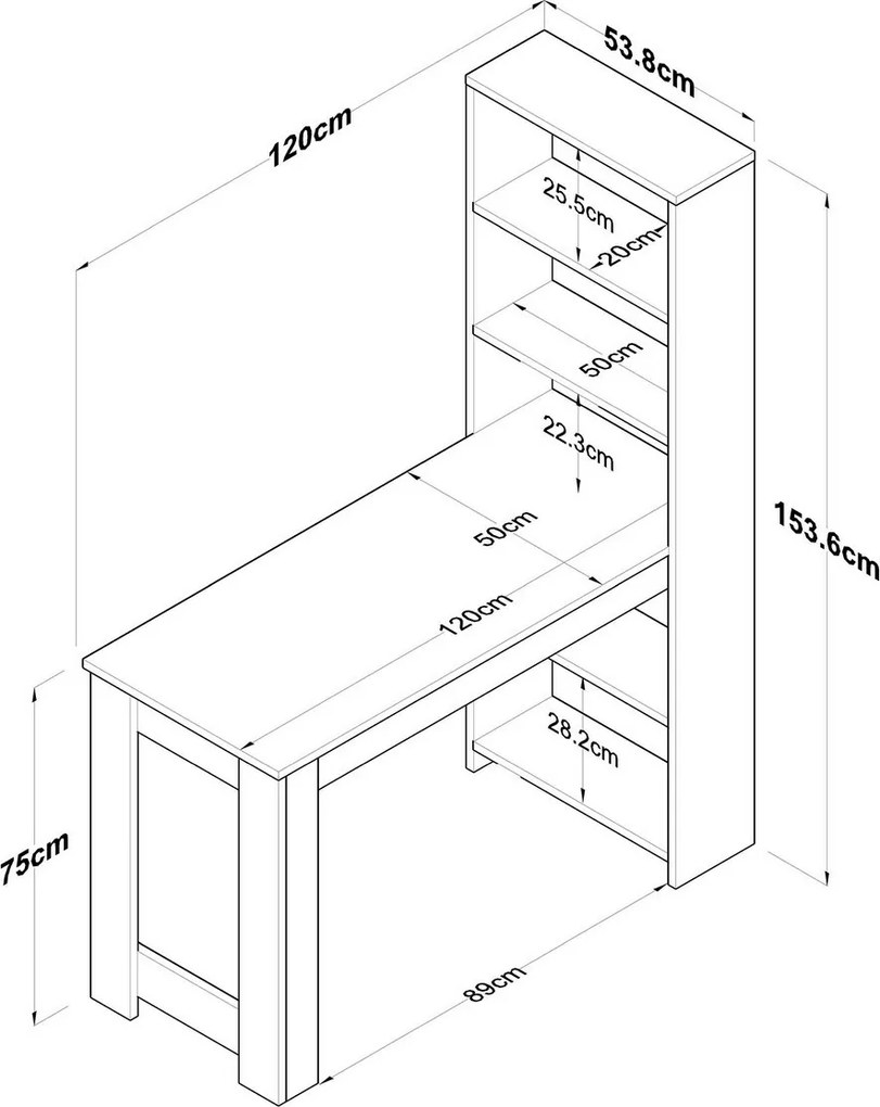 Halon White and Walnut íróasztal