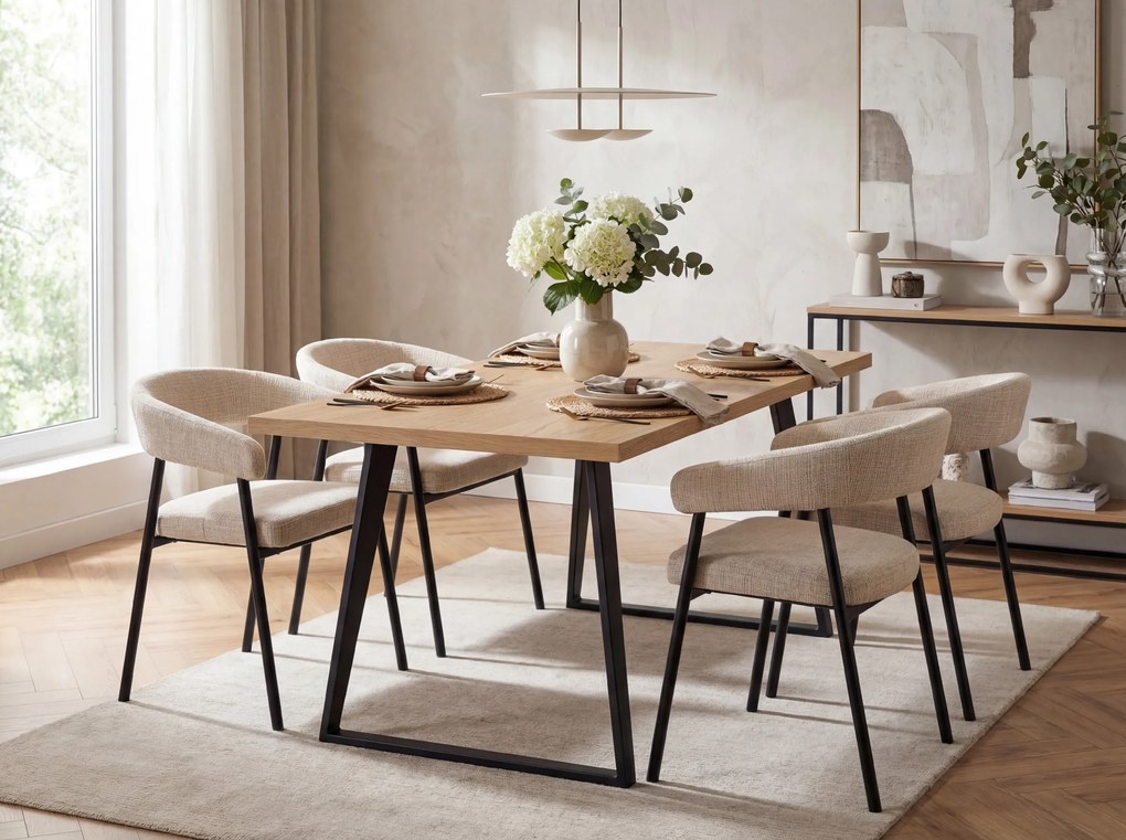 Étkezőszék KATANA fekete lábakkal, bézs