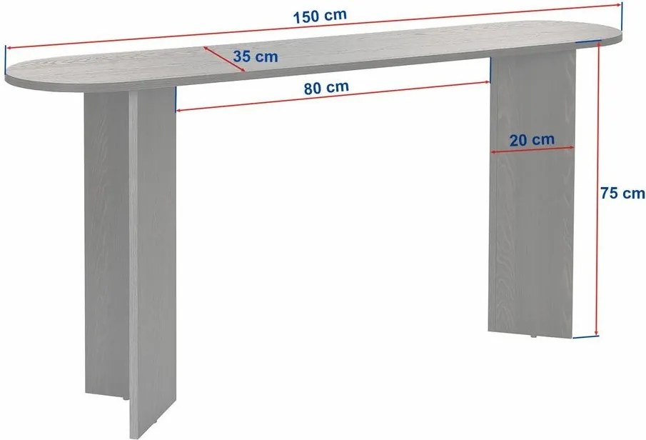 Sira Walnut konzolasztal