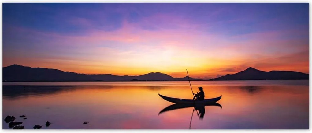 Fotótapéták 250x104 Esti horgászat naplementekor