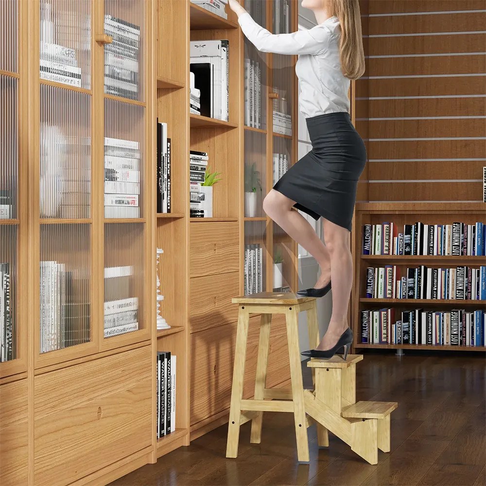 Összecsukható 3 fokos fellépő, natúr