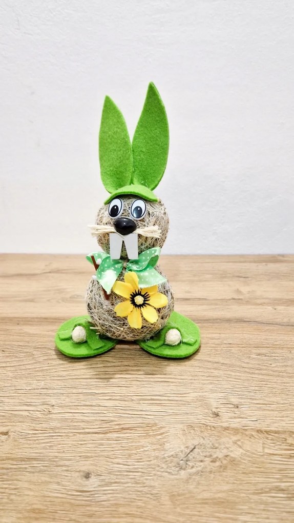 Zöld Húsvéti Nyuszi Szalma Díszes Húsvéti Figura