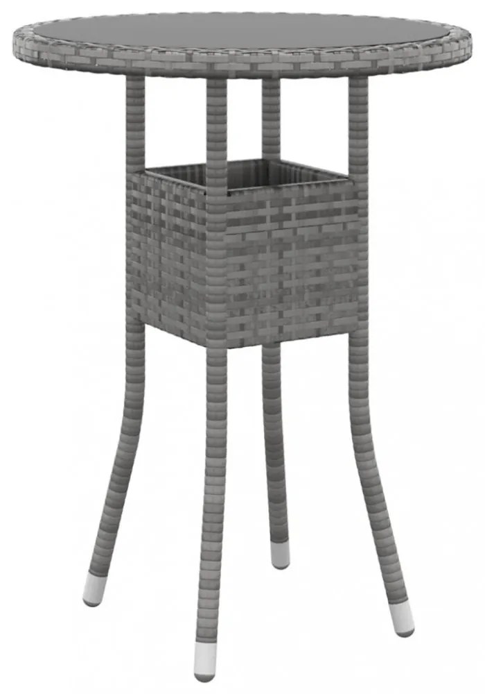 3 részes szürke polyrattan kerti étkezőgarnitúra