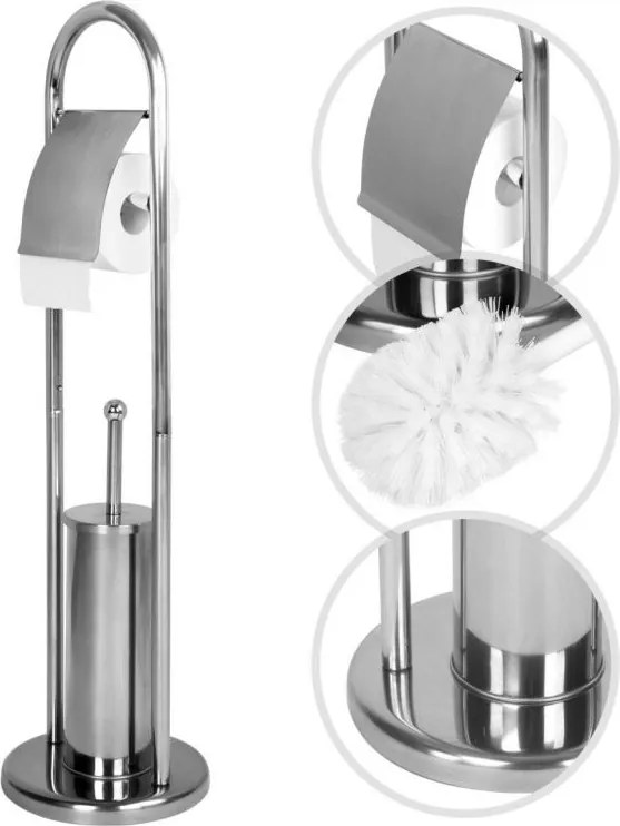 AQUAMARIN Fürdőszoba WC szett 81 x 22 x 22 cm ezüst