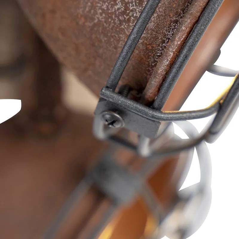 Ipari reflektor rozsdabarna fával, dönthető, 4 lámpás - Gina