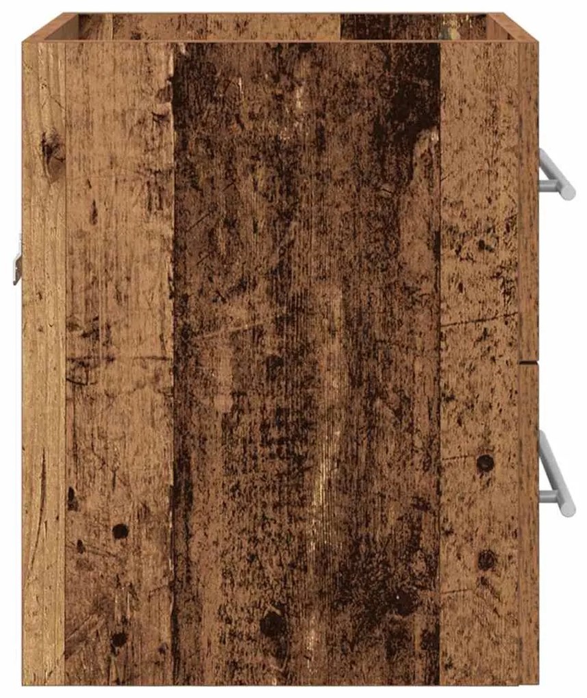 vidaXL Mosdókagyló szekrény fiókkal Öreg fa 38,5 x 41 x 48 cm Faanyag