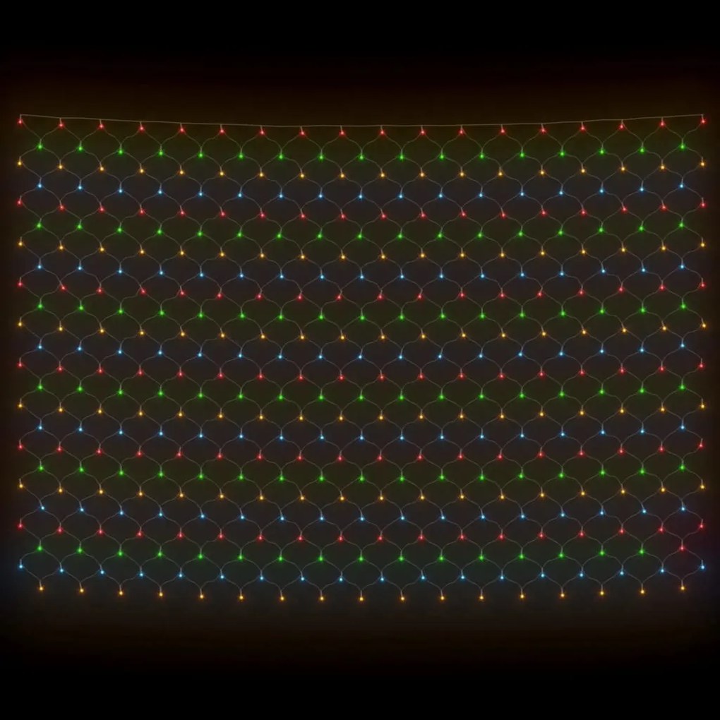 színes kültéri hálós karácsonyi világítás 544 LED-del 4 x 4 m