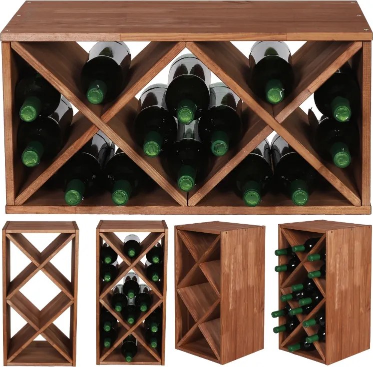 Bortartó állvány palacktartó szekrény bortartó állvány Moduláris 14 palack Tartós