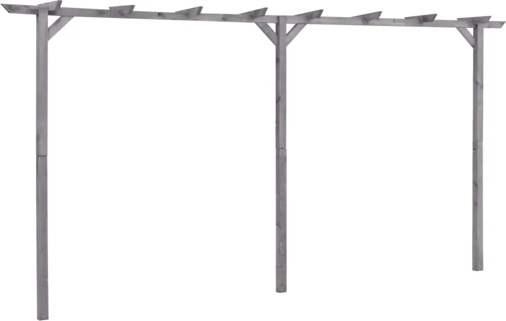 vidaXL szürke impregnált fenyőfa kerti pergola 400 x 40 x 205 cm