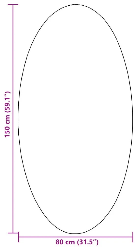 szőnyegek Krém Poliészter 80 x 150 cm Ovális területszőnyeg