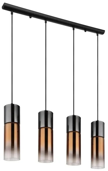 Globo 21000-4HG - Csillár zsinóron ANNIKA 4xE27/25W/230V fekete/réz