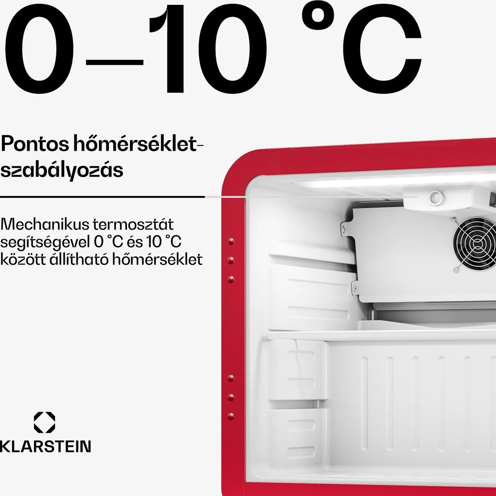 Klarstein Audrey Evo italhűtő | 39 x 38 cm | LED belső világítás | 75 W | 42 dB