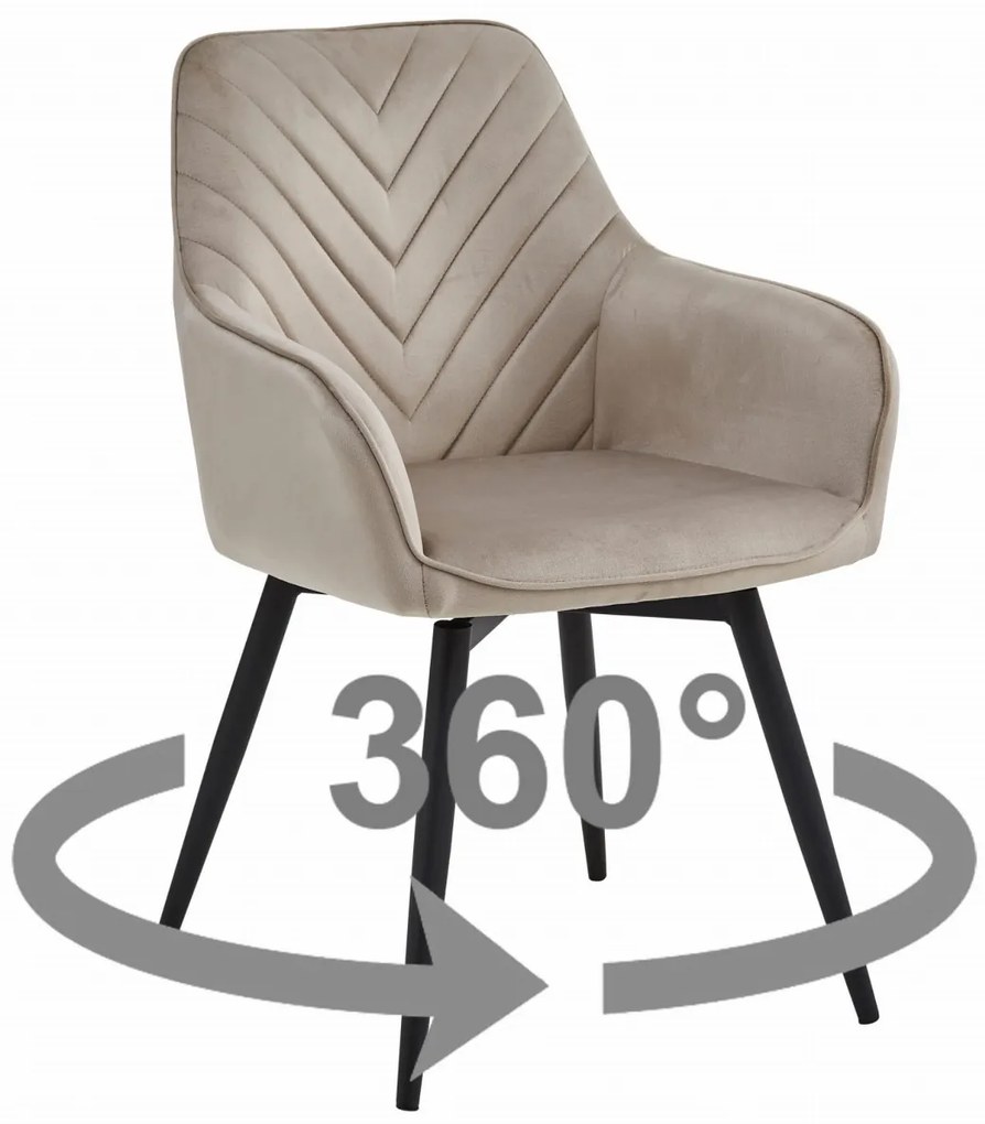NANA360 VELVET bézs forgó étkezőszék