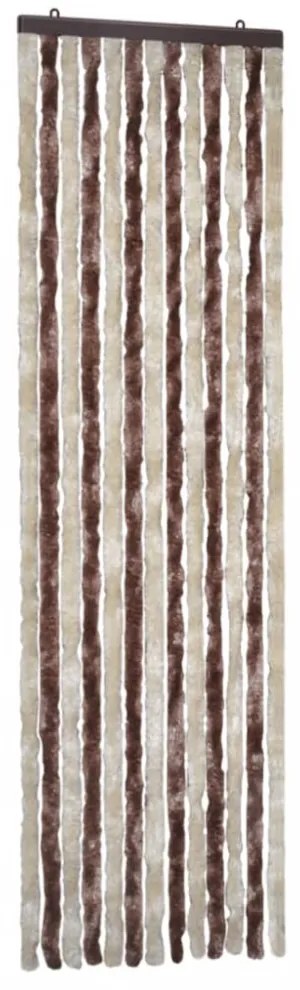 bézs és világosbarna zsenília rovarfüggöny 56 x 185 cm