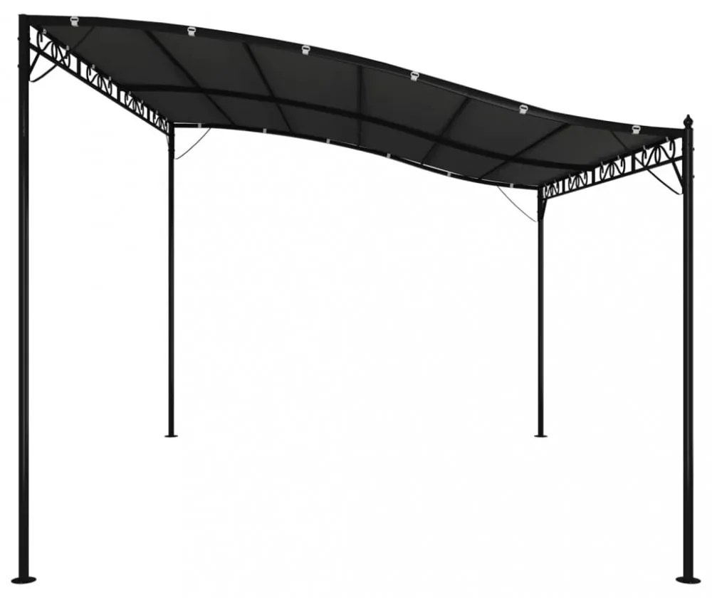 antracitszürke szövet és acél pavilon 4 x 3 m 180 g/m²
