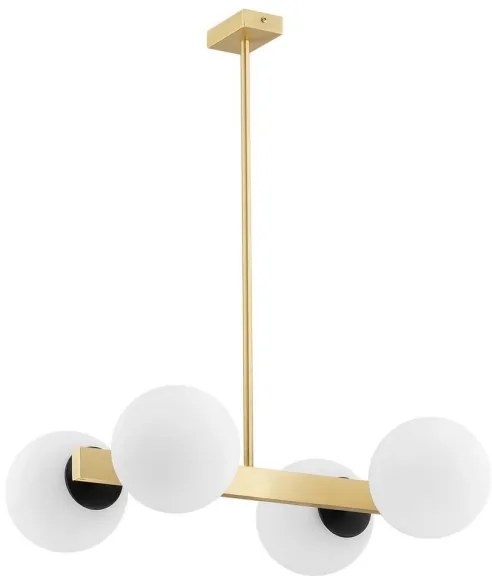 Argon 1767 - Csillár rúdon FREEMONT 4xE27/15W/230V arany/fehér/fekete