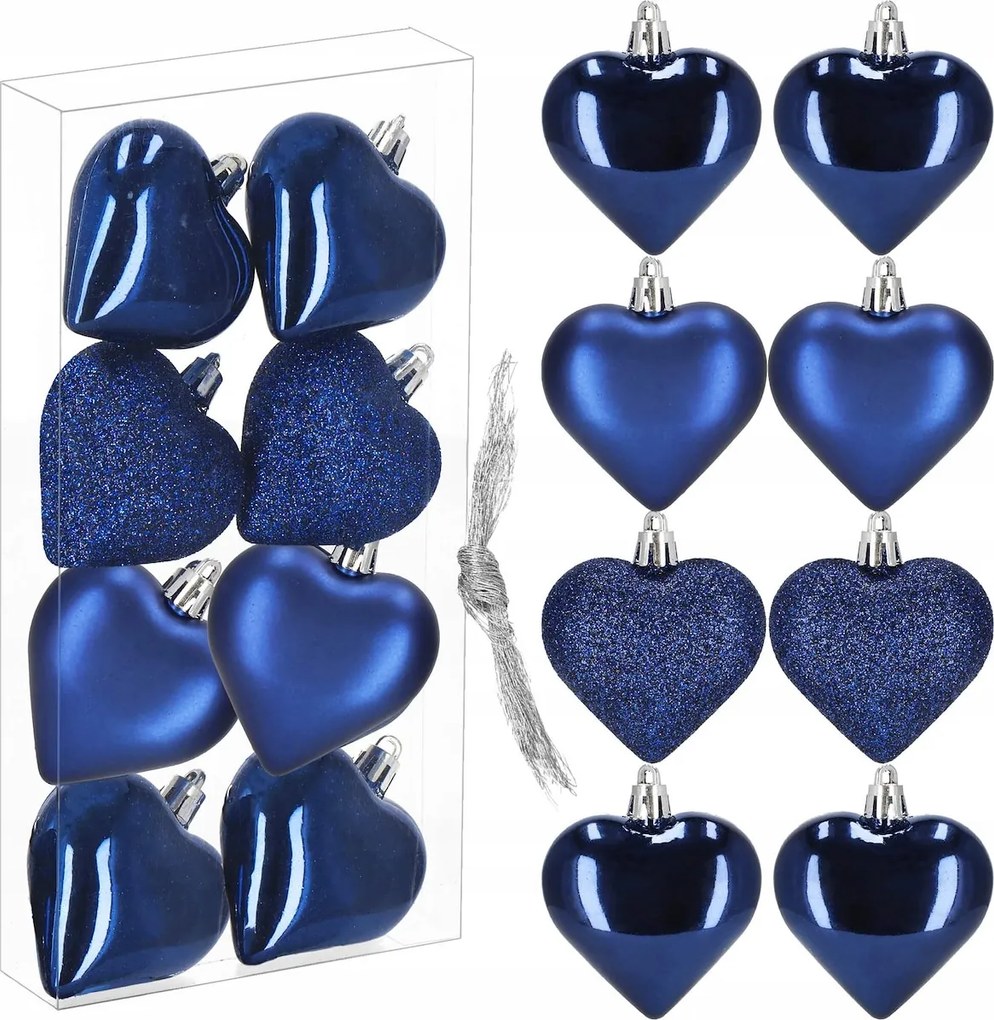 Karácsonyfa Bombák Szívek Karácsonyfa Díszek Medálok Szett 8x Törhetetlen
