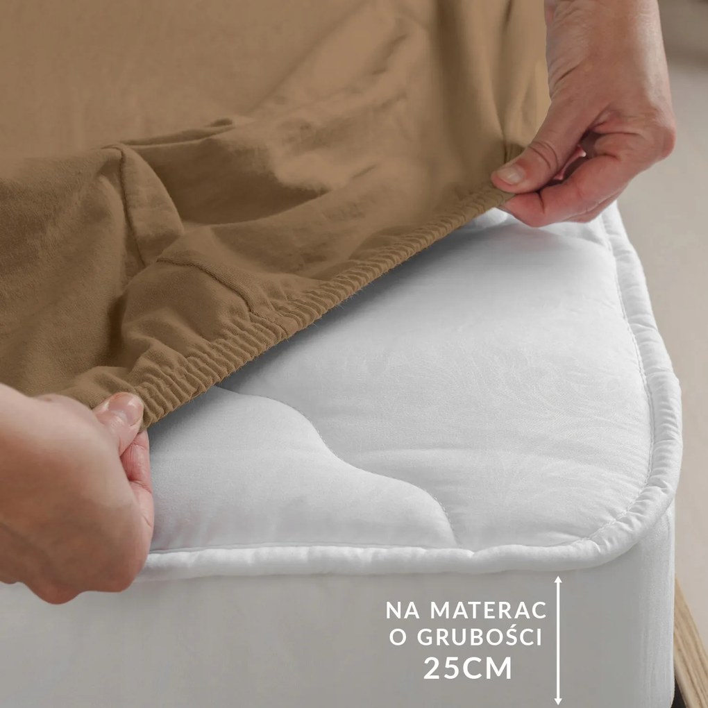 Gumis jersey lepedő elasztán 220x200x25 barna Darymex