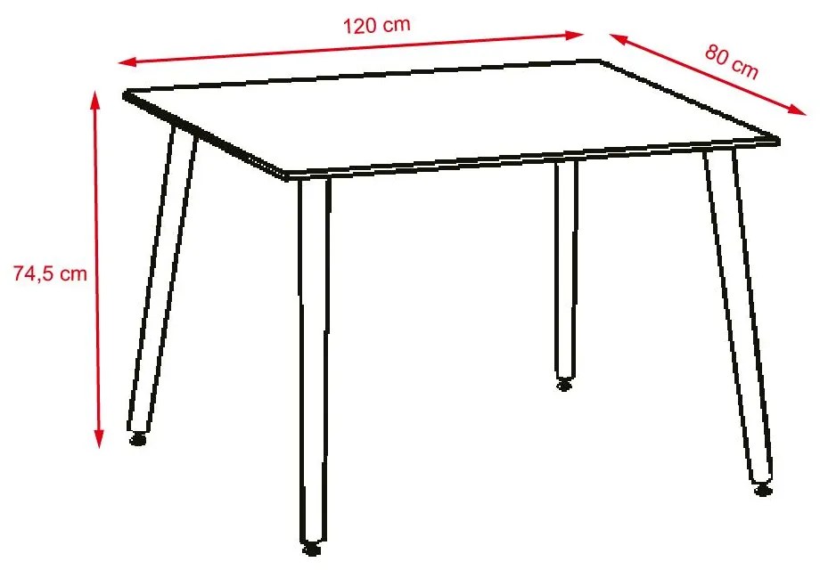 Catini TABERG Étkezőgarnitúra 4x szék + asztal, szürke