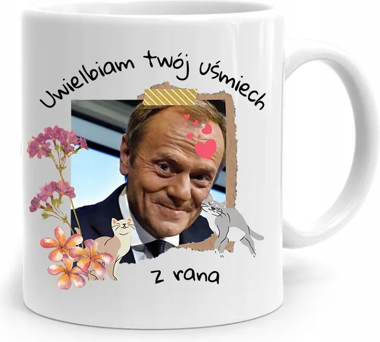 Donald Tusk Bögre Platform Mosoly Reggel, fényképes nyomtatással