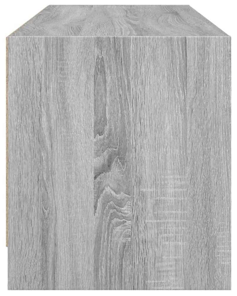 szürke sonoma színű TV-szekrény üvegajtókkal 102 x 37 x 42 cm