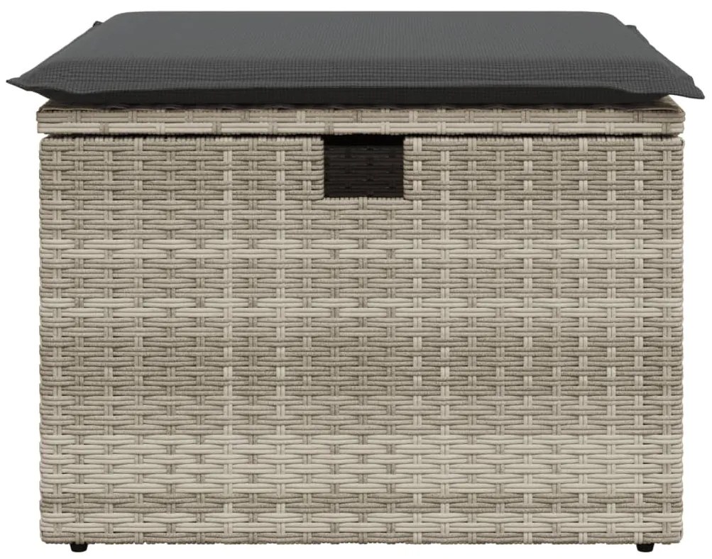 Világosszürke polyrattan kerti szék párnával 55 x 55 x 37 cm