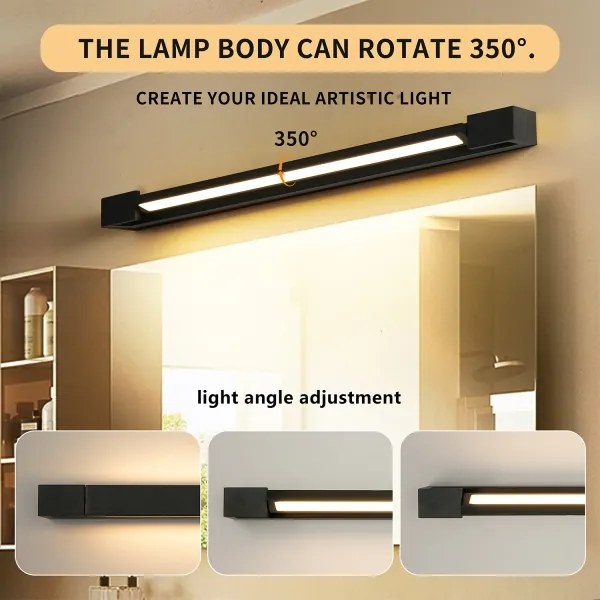 Brilagi-LED Fürdőszobai tükörvilágítás AQUA LINE LED/18W/230V 60 cm IP44 fekete