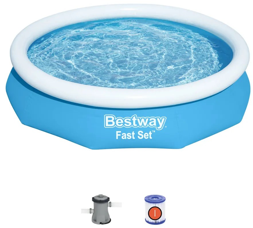 Bestway felfújható medence Fast Set, 305 x 66 cm, patronos szűréssel