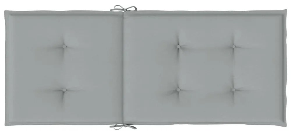 2 db világosszürke szövet magas háttámlájú székpárna 120x50x5cm