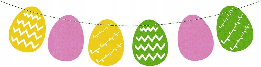 Filc girland húsvétra Húsvéti tojások 12db