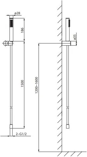Cersanit S951-618 - Zuhany készlet ZEN fekete