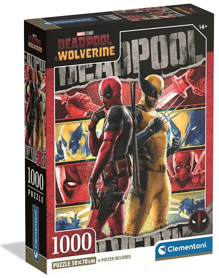 Deadpool &amp; Wolverine 1000 db-os Compact puzzle Clementoni