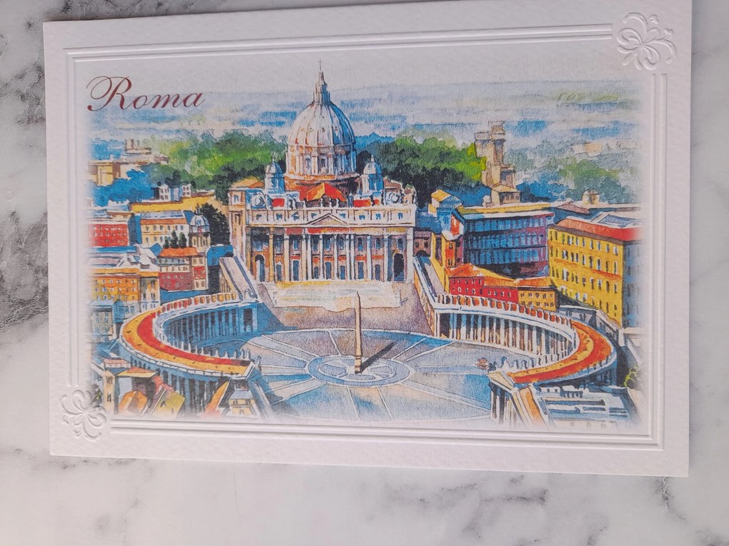 Grafika Keret Olaszország Roma Római Vatikán Bazilika Szent Péter Tér
