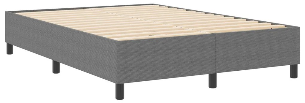 Boxspring Ágy Világosszürke 160x200 cm Corduroy Szövet