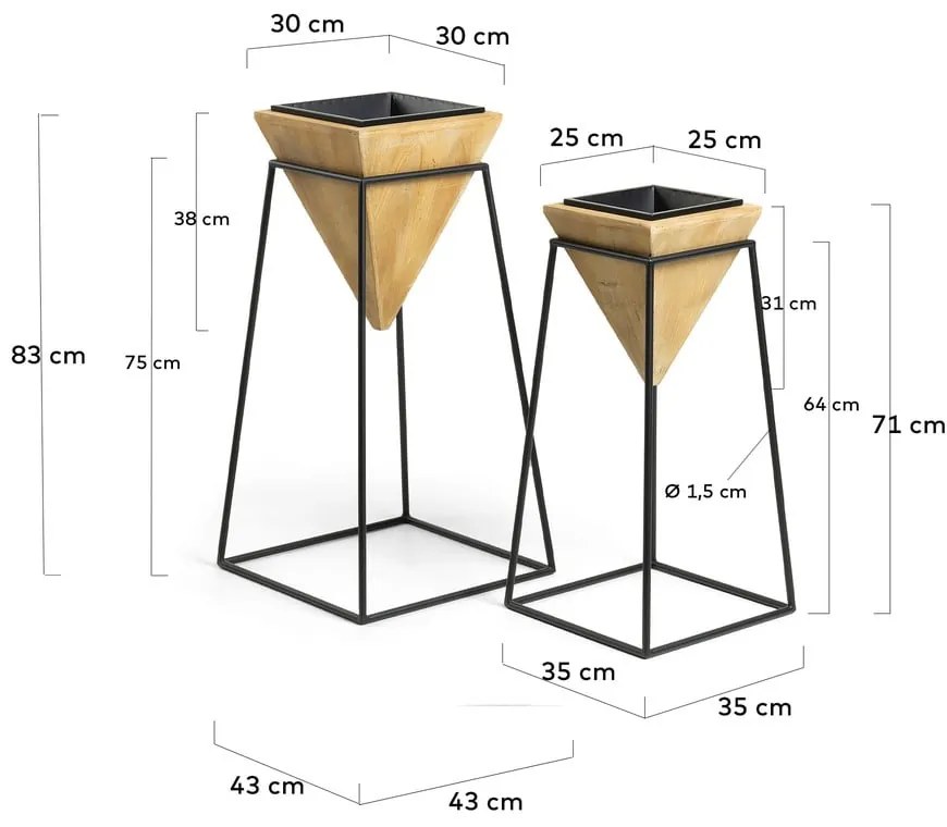 Star 2 db-os virágtartó szett - Kave Home