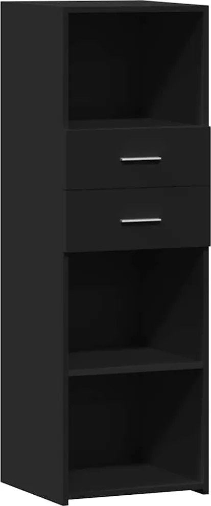 vidaXL fekete szerelt fa magasszekrény 40 x 42,5 x 124 cm